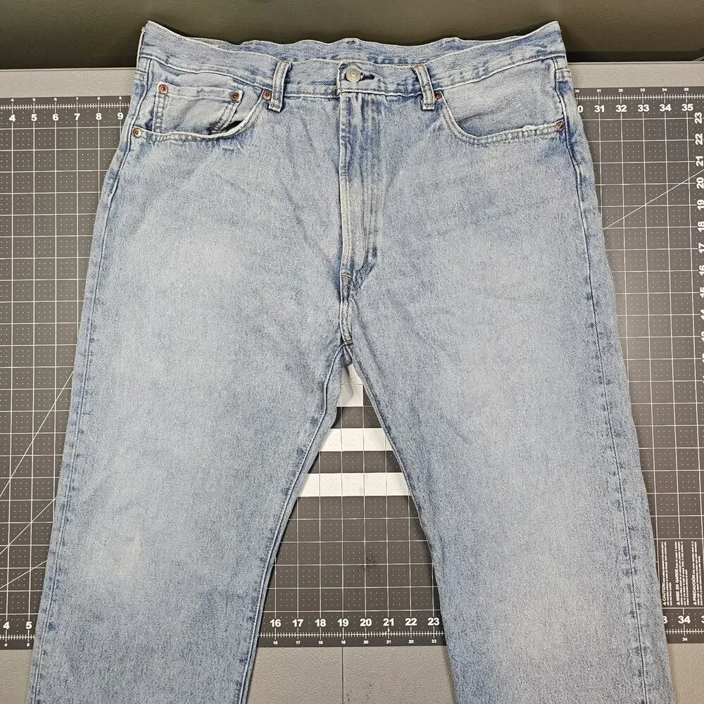 Levis Premium 551Z Jeans 38x32 Blue Hemp 90s Loose Baggy Straight Y2K Streetwear